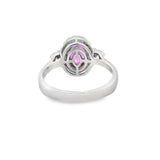 Modern Pink Sapphire and Diamond 18Kt White Gold Ring