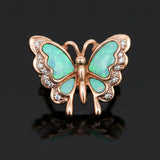 Modern Inlay Opal and Diamond 14Kt White/Yellow Gold Pendant