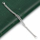 Modern Diamond and 14Kt White Gold Link Bracelet