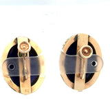 Mid Century French Limoge Portrait " Asciore France" Enamel, Cultured Pearl Pendant/Brooch, Earring Set