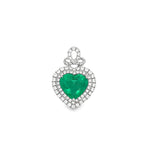Contemporary Designer A.V. 4.15ct Colombian Emerald & Diamond 14K White Gold Pendant