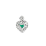 Contemporary Designer A.V. 1.92ct Colombian Emerald & Diamond 14K White Gold Pendant