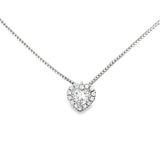 Modern Heart Shape Diamond & 14K White Gold Necklace