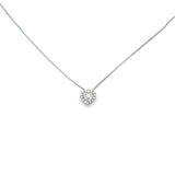 Modern Heart Shape Diamond & 14K White Gold Necklace