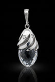 Designer Diamond & Rose Quartz 14Kt White Gold Pendant
