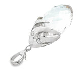 Designer Diamond & Rose Quartz 14Kt White Gold Pendant