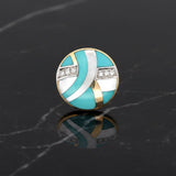 Designer Asch Grossbardt Diamond, Mother of Pearl, 14K Yellow/White Gold Pendant