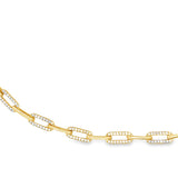 Designer Italian Paper Clip Diamond 14Kt Yellow Gold Necklace