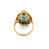 Vintage Emerald & Diamond 14K Yellow & White Gold Ring