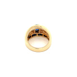 Vintage Fine Sapphire & Diamond 14K Yellow Gold Ring