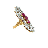 Vintage Ruby & Diamond 18k Yellow/White Gold Ring