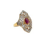 Vintage Ruby & Diamond 18k Yellow/White Gold Ring