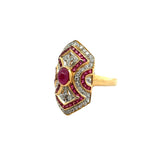 Vintage Ruby & Diamond 18k Yellow Gold Ring