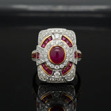 Vintage Ruby & Diamond 18k Yellow/White Gold Ring