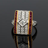 Vintage Ruby & Diamond 18k Yellow/White Gold Ring