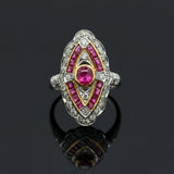 Vintage Ruby & Diamond 18k Yellow/White Gold Ring
