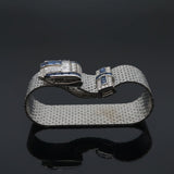 Vintage Diamond, Sapphire, Rock Crystal 14/18Kt White Gold Adjustable Bracelet/Pendant