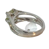 Estate Designer Verragio 1.21 ct Natural Fancy Yellow (GIA) Diamond 18K White Gold Ring 14738