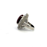 Estate 46.89 ct Star Ruby 3.25 cttw Diamond Platinum Ring 14991