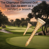 The Champion .28 cttw "Mini" Diamond Golf Tee 14K Yellow Gold Brooch/Pendant (Limited Edition) 15345 Length 1"