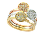 Effy Diamond and 14K White/Yellow/Rose Gold Ring