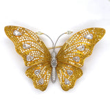 Butterfly Natural Fancy Yellow and White Diamond 18Kt Yellow and White Gold Brooch