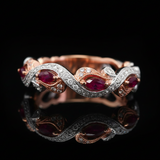 Effy Ruby, Diamond and White and Rose Gold Ring