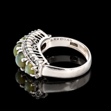 Estate 3.97cttw. Cat's Eye Chrysoberyl & Diamond Platinum Ring