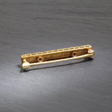 Vintage Pearl and Blue Enamel 14K Yellow Gold Brooch