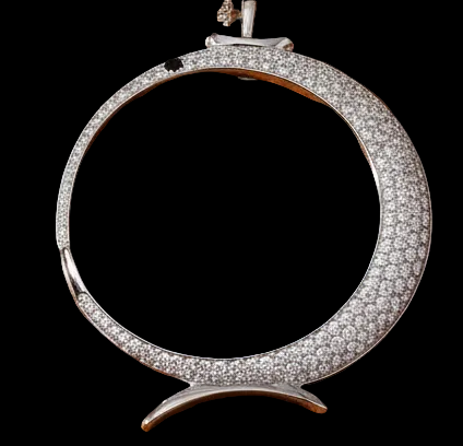 Italian Designer Porrati Diamond and 18K White Gold Pendant