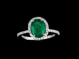 Effy 1.52 ct Emerald, Diamond and 14K White Gold Halo Ring