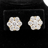 Maya Lianna .75 ctw Diamond and 14K Yellow Gold Cluster Earrings
