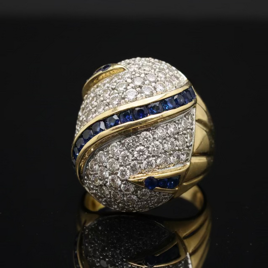 Estate 2.75 cttw Diamond and Sapphire Bold Ring 13825