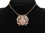 Effy Diamond, Tsavorite, Black Enamel and 14K Rose Gold Tiger Necklace