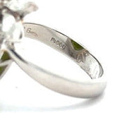 Estate Green Tourmaline and Diamond Platinum Ring
