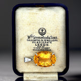 Estate 20.88 ct Citrine Oval Platinum Pendant 14835