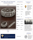 Art Deco 27cttw Diamond Platinum Bracelet
