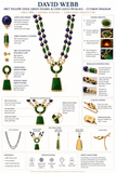Vintage David Webb 1145cttw Lapis, Green Enamel 18Kt Yellow Gold 34" Necklace