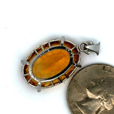 Estate 20.88 ct Citrine Oval Platinum Pendant 14835