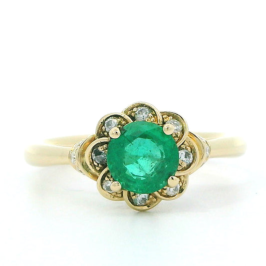 Designer Leo Schachter .85 ct Emerald Diamond Ring 14764