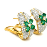 New Designer Prestige 1.56 cttw Emerald 2.16 cttw Diamond Drop Earrings 13769