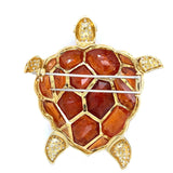 Estate Designer Kararis Diamond Tourmaline Turtle Pendant/Brooch 13396