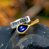 Estate Tanzanite Diamond 18K TT Ring 15494