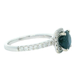 Designer Leo Schachter 2.25 ct Sapphire Diamond Halo Ring 14769