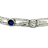 Estate Art Deco 2.65 cttw Old European Cut Diamond 2.00 cttw Sapphire Platinum Bracelet 14101