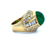 Certified 5.95ct Colombia Emerald and Diamond Yellow Gold Ring
