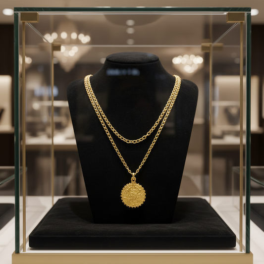 Italian Designer Roman 18Kt Yellow Gold 43" Long Necklace.