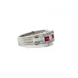 Vintage Ruby & Diamond Platinum Ring