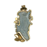 Estate Opal Carved 8.00 ct 14K Yellow Gold Pendant 15097