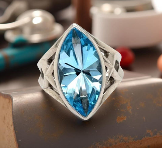 Estate Stephan Webster Blue Topaz Diamond Ring 13137